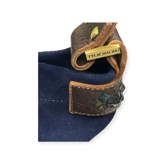 Limited Edition: Tylie ᪣ Y2K Utility Suede Hobo Bag ᪣ Pyramid Stud Strap ᪣ Blue